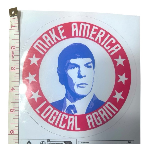 Star Trek - Mr. Spock “Make America Logical Again” Decal/Sticker 🇺🇸 - Picture 2 of 4
